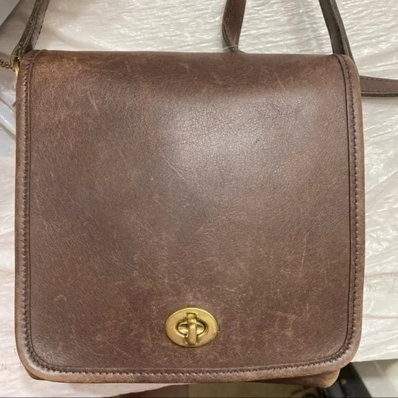 Coach vintage brown leather companion legacy messenger crossbody bag 9076